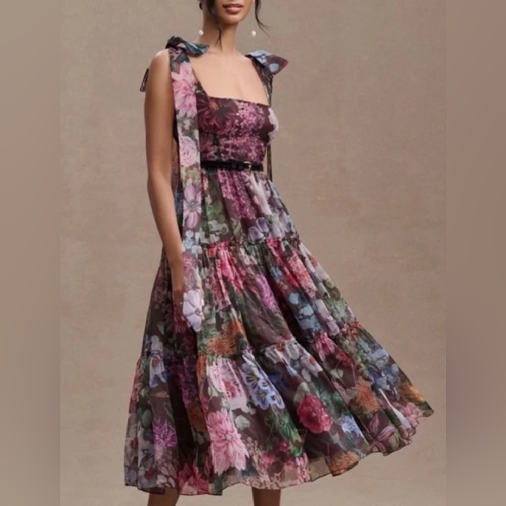 Anthropologie BHLDN x Geisha Designs Isabella Floral Tiered Dress Size 6